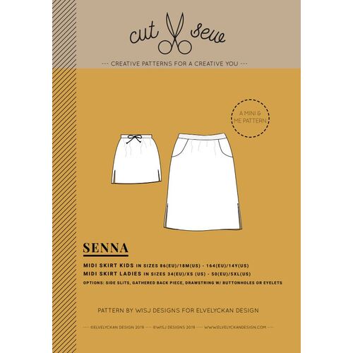 Elvelyckan Design Sew Cut Patterns, Senna Midi Skirt