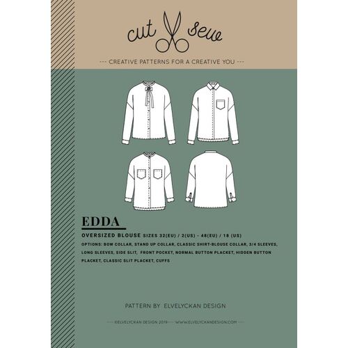 Elvelyckan Design Cut Sew Patterns, Edda Oversided Blouse