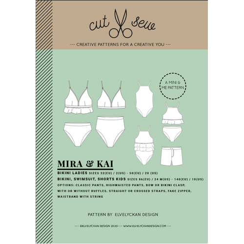 Elvelyckan Design Sew Cut Patterns, Mira & Kai Swimsuit