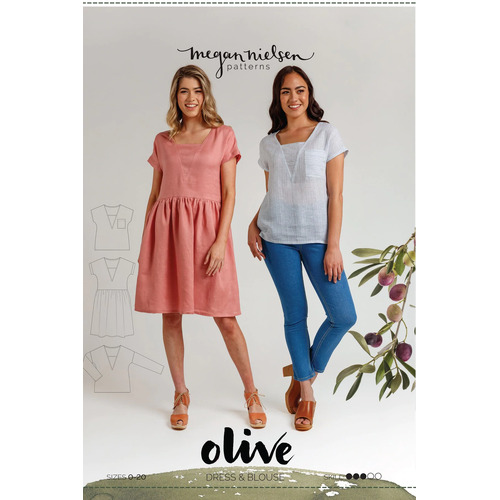 Megan Nielsen Patterns, Olive Dress & Blouse