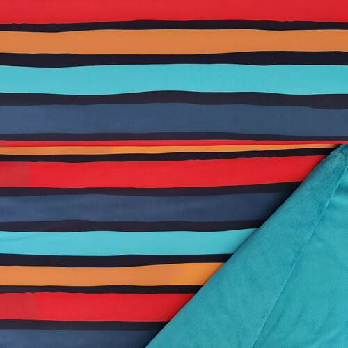 European Soft Shell, Nano Stretch, Wide Stripes Multi Petrol