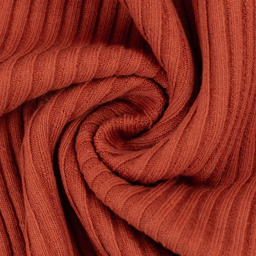 European Ribbing, Oeko-Tex, Heavy Weight Chunky, Ribbed Dark Coral