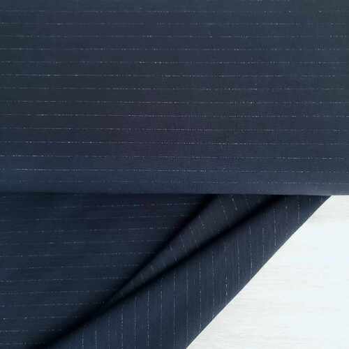 European Viscose Interlock Stretch Knit, Elegant Lurex Stripes Black