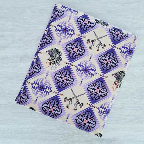*REMNANT 134cm*Elizabeth's Studio, Native Spirit, Headdress & Pipes Purple