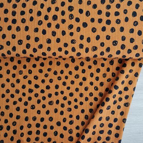 European Knit, Oeko-Tex Lightweight French Terry, Spots Ochre