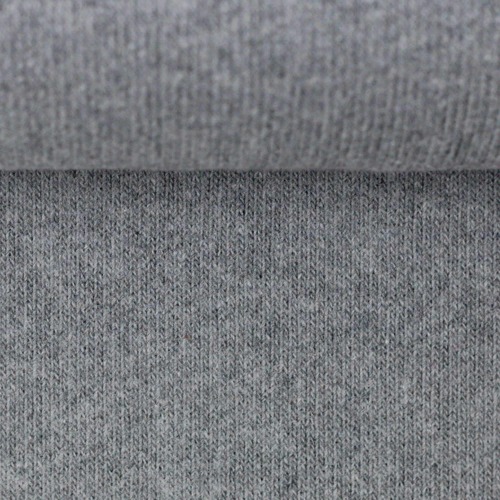 European Knitted Brushed Cotton, Winter Weight, Melange Light Grey