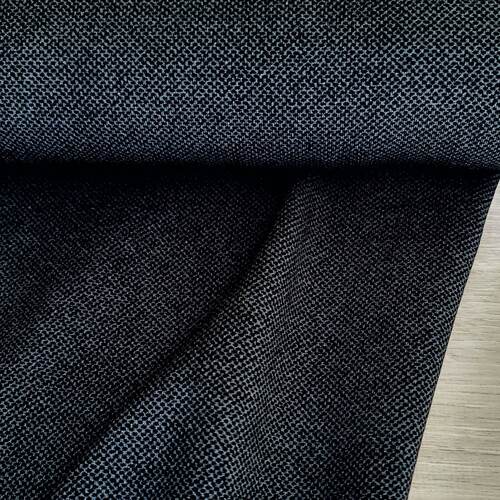 European Knit, Oeko-Tex French Terry, Mesh Charcoal Black