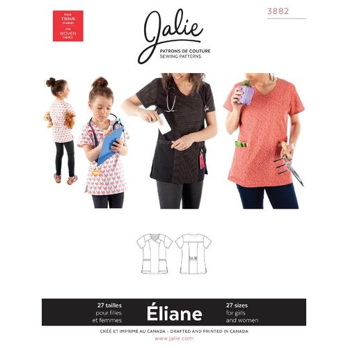 Jalie Sewing Patterns, 3882 ELIANE Scrub Top