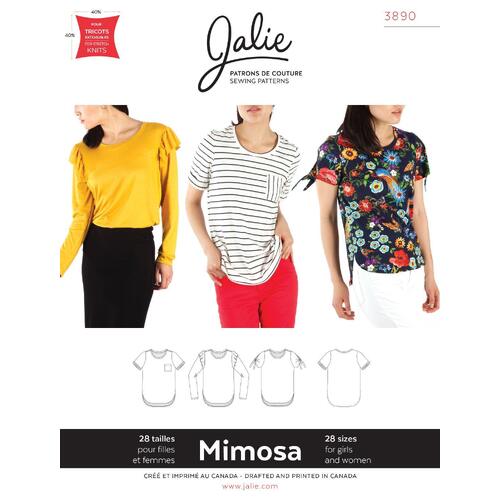Jalie Sewing Patterns, 3890 MIMOSA Scoopneck T-Shirts