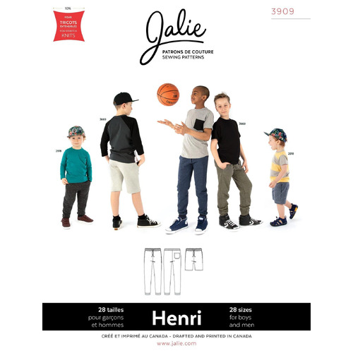 Jalie Sewing Patterns, 3909 HENRI Joggers & Shorts