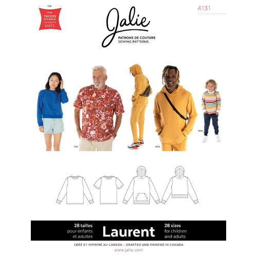 Jalie Sewing Patterns, 4131 LAURENT T-Shirt, Pullover & Hoodie