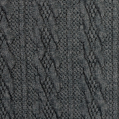 European Cable Cardigan Knit, Charcoal Grey