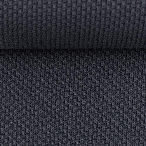 European Textured Cotton Knit, Oeko-Tex, Dark Charcoal