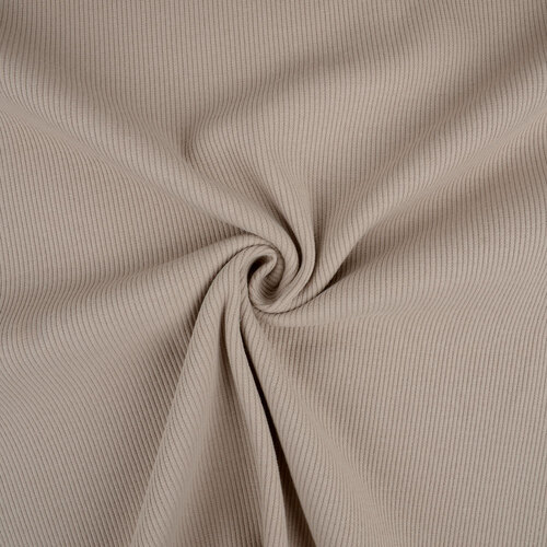*REMNANT 82cm* Tygdrommar, Oeko-Tex, Ribbed Knit, Light Taupe