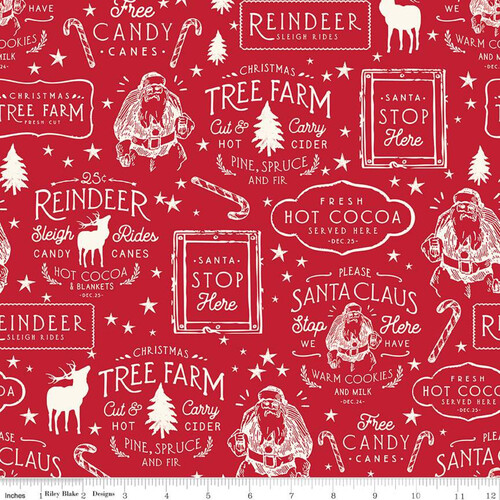 Riley Blake Designs, Old Fashioned Christmas, Icons Red