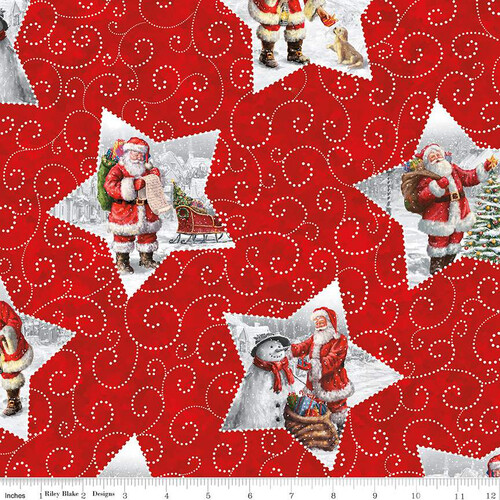 Riley Blake Designs, Picture A Christmas, Santas Red