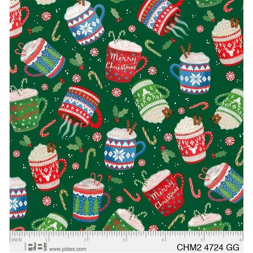 P&B Textiles, Christmas Miniatures II, Xmas Mugs Green