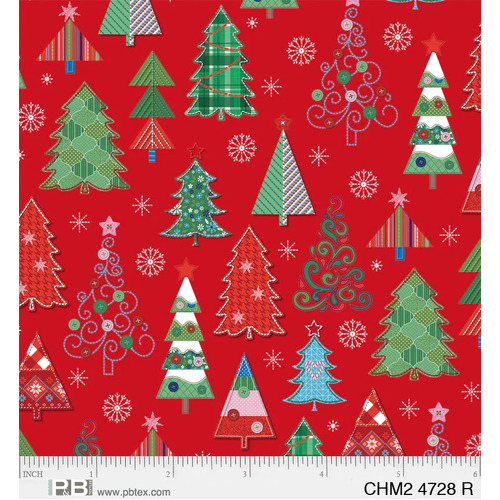 P&B Textiles, Christmas Miniatures II, Trees Red
