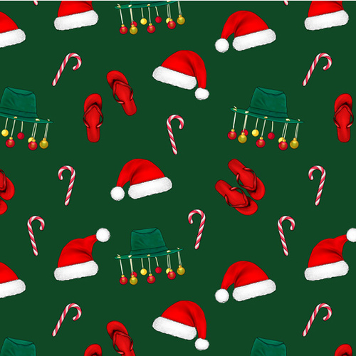 *REMNANT 64cm* KK Fabrics, 12 Days of Christmas Downunder, Christmas Wear Green