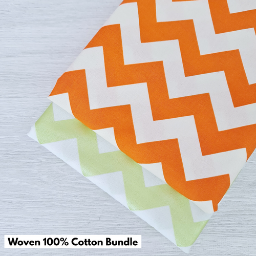 *WOVEN BUNDLE* Riley Blake Designs, Chevron Sparkle, Medium Lime & Orange