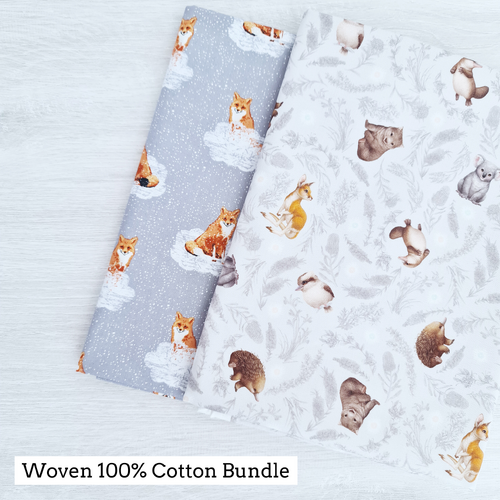 *BUNDLE 2 PIECE* Art Gallery Fabrics, Foxnest Haze & Devonstone, Little Aussie Friends Grey