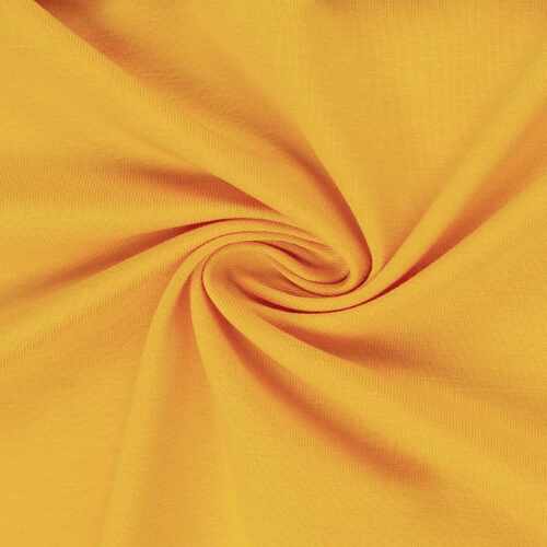 *REMNANT 136cm* European Cotton Elastane Jersey, Solid, Oeko-Tex, Golden Yellow