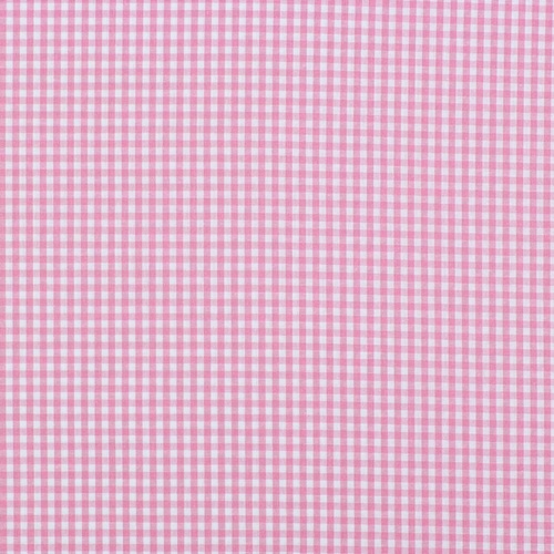 European Cottons, Oeko-Tex, Gingham 3mm, Pink & White