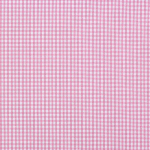 European Cottons, Oeko-Tex, Gingham 3mm, Pink & White