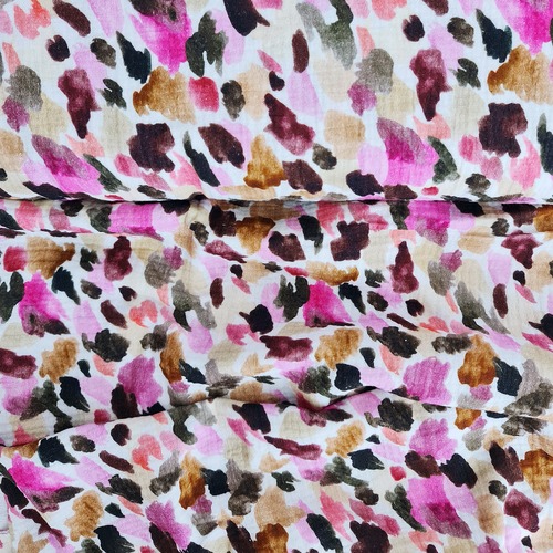 *REMNANT 39cm* European Double Gauze, Oeko-Tex, Colourful Strokes