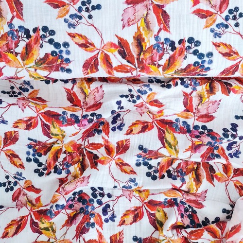European Double Gauze, Oeko-Tex, Floral Berries