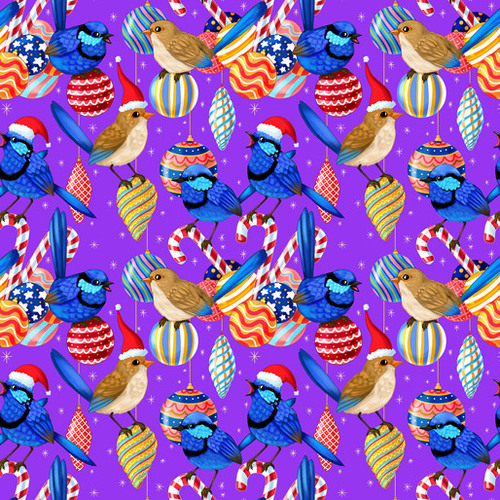 KK Fabrics, A Wild & Colourful Christmas, Warbling Wrens