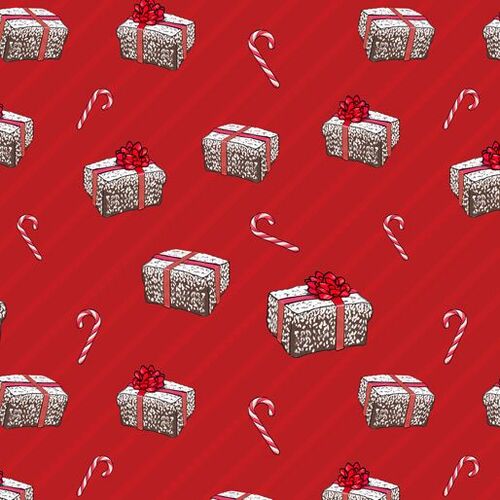 *REMNANT 71cm* KK Fabrics, 12 Days of Christmas Downunder, Lamington Red