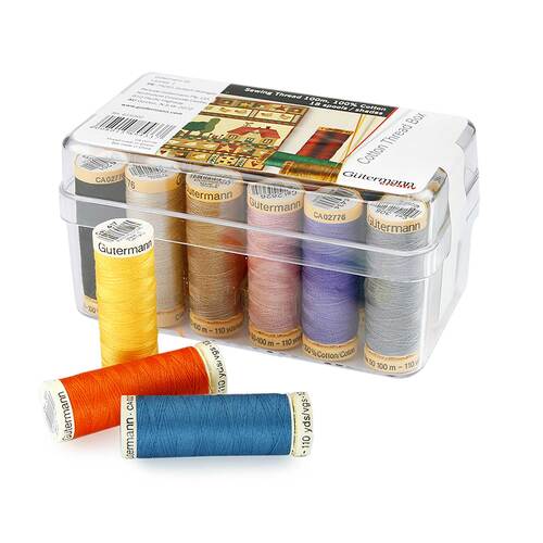 Gutermann, Sewing Thread Set Multipack, 100% Cotton, 18 x 100m spools