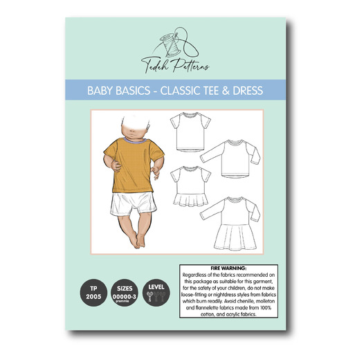 Tadah Patterns, Baby Basics Classic Tee & Dress