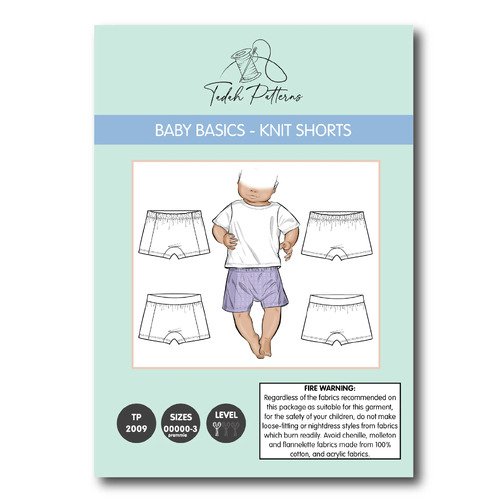 Tadah Patterns, Baby Basics - Knit Shorts Pattern