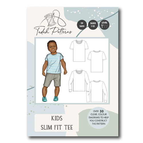 Tadah Patterns, Kids Slim Fit Tee Sewing Pattern