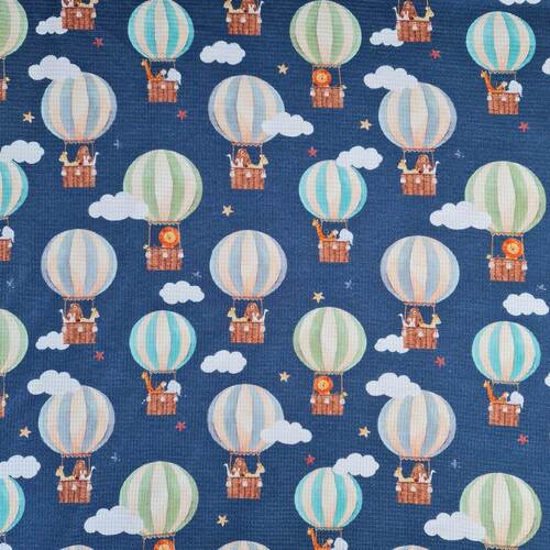 European Waffle Knit, Oeko-Tex, Balloons Denim Blue