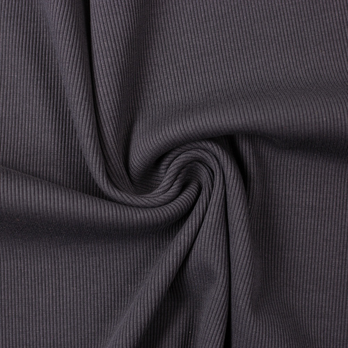 European Ribbing, Oeko-Tex, Fine Ribbed, Charcoal Grey