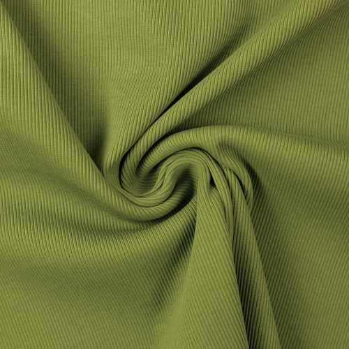 European Ribbing, Oeko-Tex, Fine Ribbed, Khaki Green