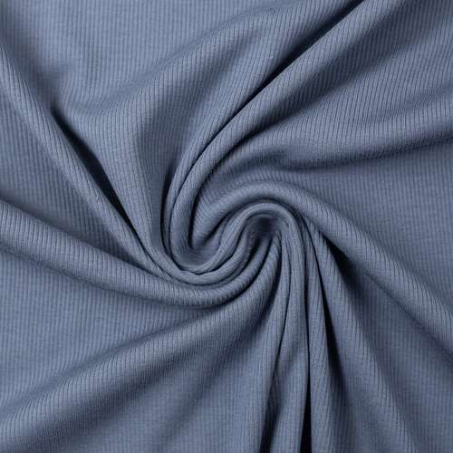 European Fine Ribbed Jersey Knit, Oeko-Tex, Blue Grey