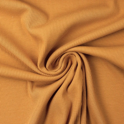 European Fine Ribbed Jersey Knit, Oeko-Tex, Ochre