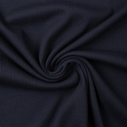 European Fine Ribbed Jersey Knit, Oeko-Tex, Dark Navy