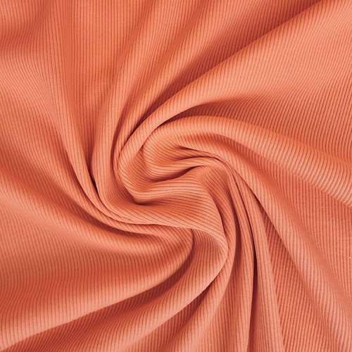 European Fine Ribbed Jersey Knit, Oeko-Tex, Peach