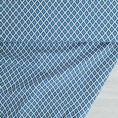 European Lightweight Woven Cotton, Oeko-Tex, Mini Tiles Blue