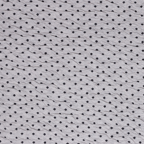 European Double Sided Cotton Jersey Ripple Knit, Dots Black