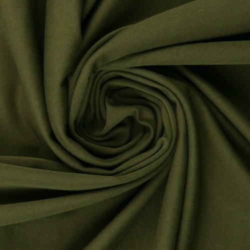 European Cotton Elastane Jersey, Solid, Oeko-Tex, Olive