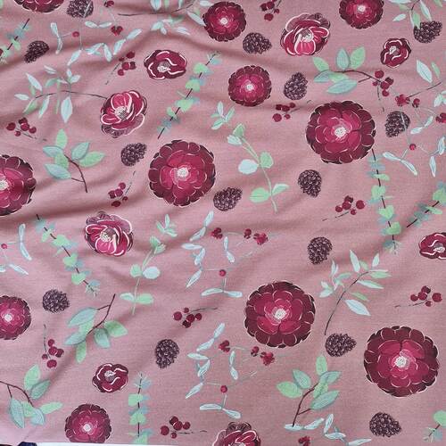 European Modal Blend French Terry Knit, Chrysanthemum Dark Rose