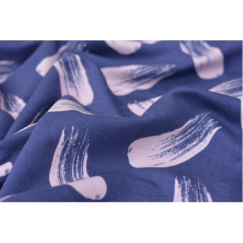 European Modal Blend French Terry Knit, Brush Strokes Violet/Light Lavender