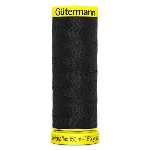 Gutermann, Maraflex Elastic Thread 150m, Colour 000 BLACK