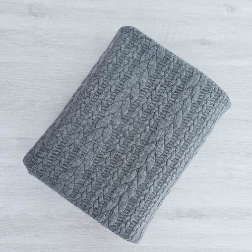 European Cable Sweater Knit, Melange Dark Grey